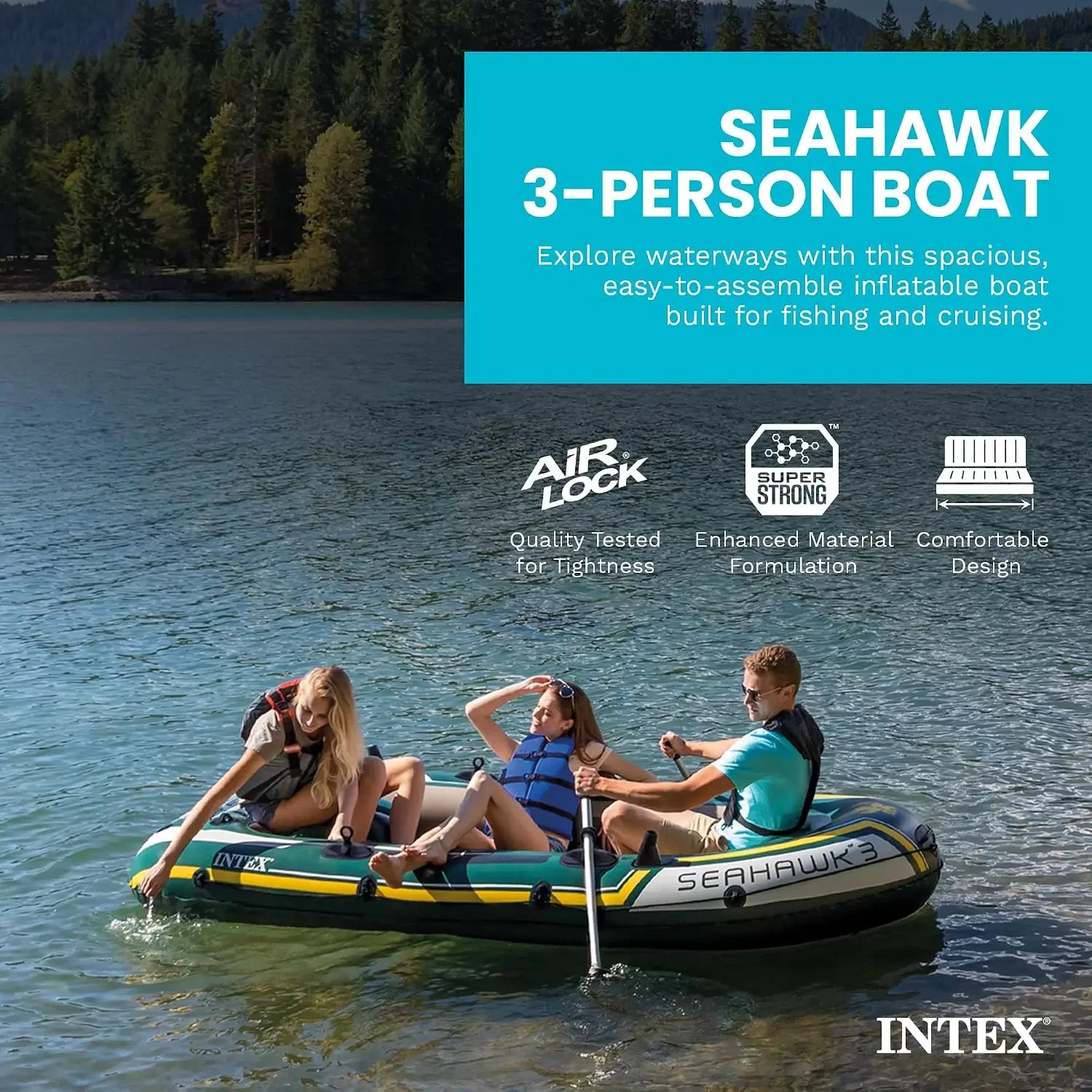 INTEX 66332EP Seahawk 2 – zest – Fishing Boat Aluminum recenzja i cena